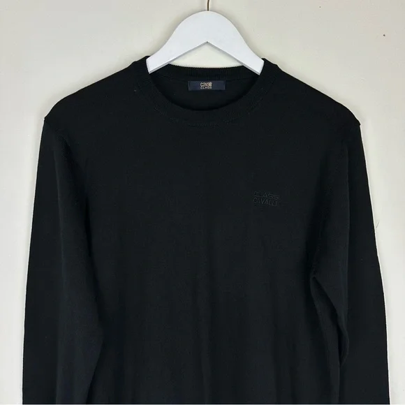 Cavalli Class Men’s Sweater 100% Wool Black